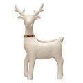 Household Essentials Creative Co-Op White Deer Flower Pot Indoor Christmas Decor XM8257